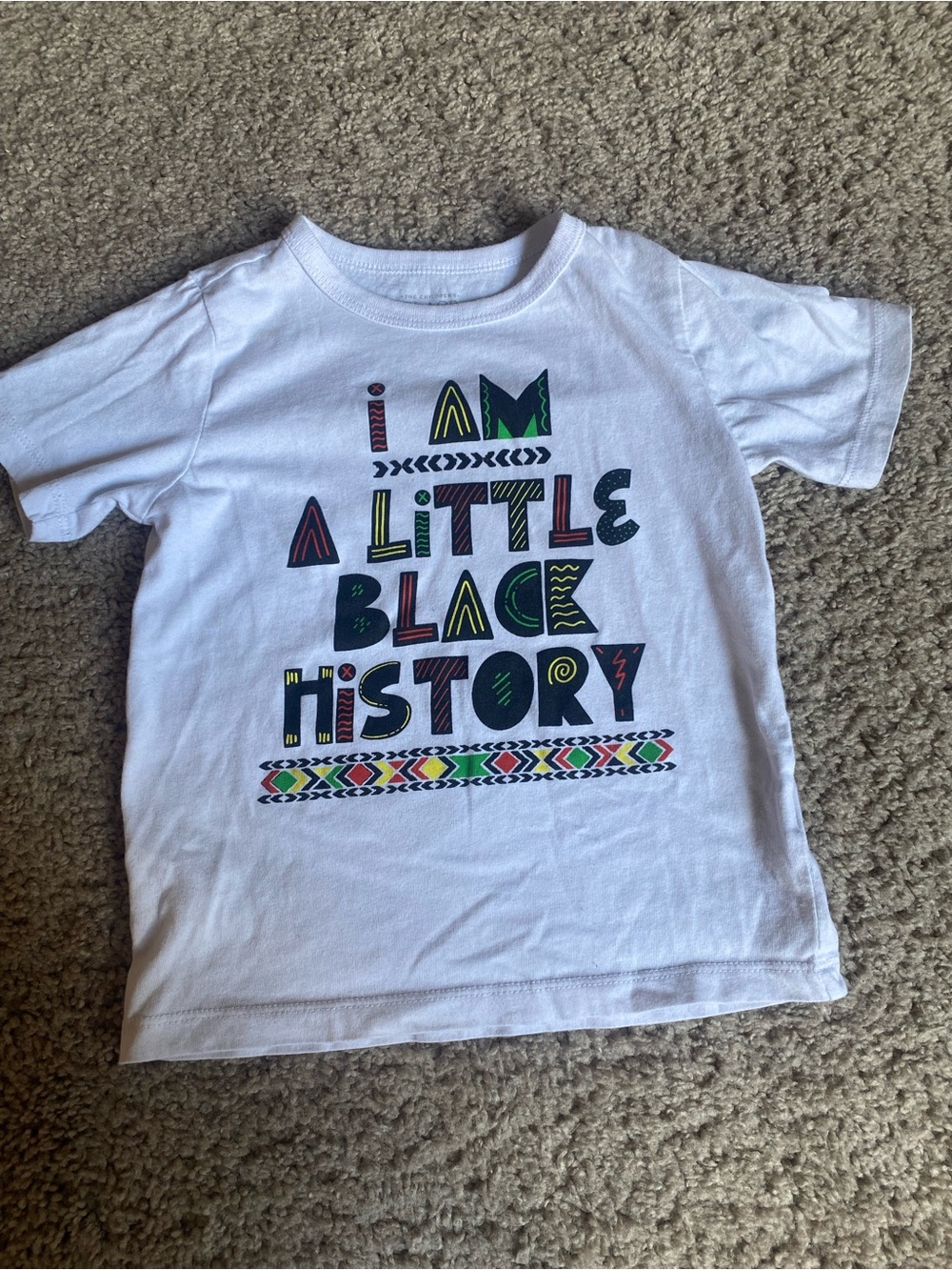White Kids' Graphic Tee - "I Am A Little Black History"